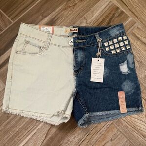 Mudd Two-Tone Denim Jean Shorts - Girls/Juniors 12 New with Tags